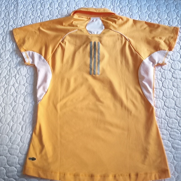 Lot of TWO Like new Adidas Golf Tennis Polo Shirts Orange Light Blue sz Med - Picture 5 of 8